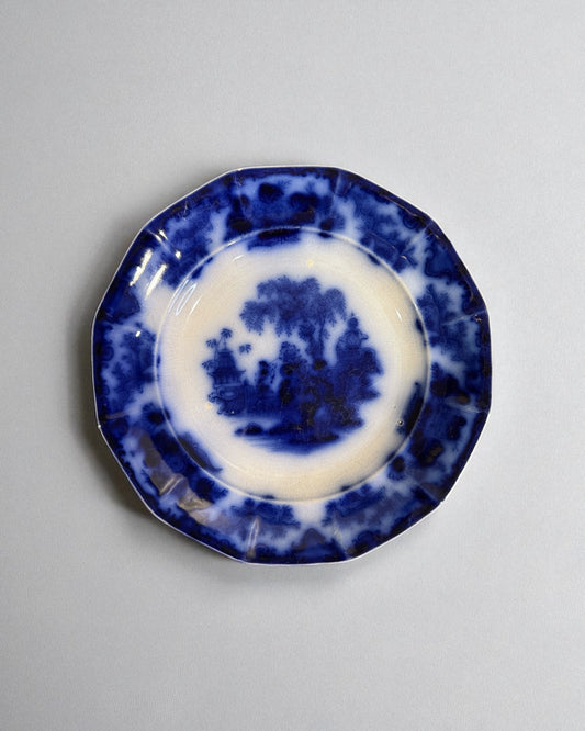 Scinde Oriental Stone J&G Alcock Flow Blue Dinner Plate 9"
