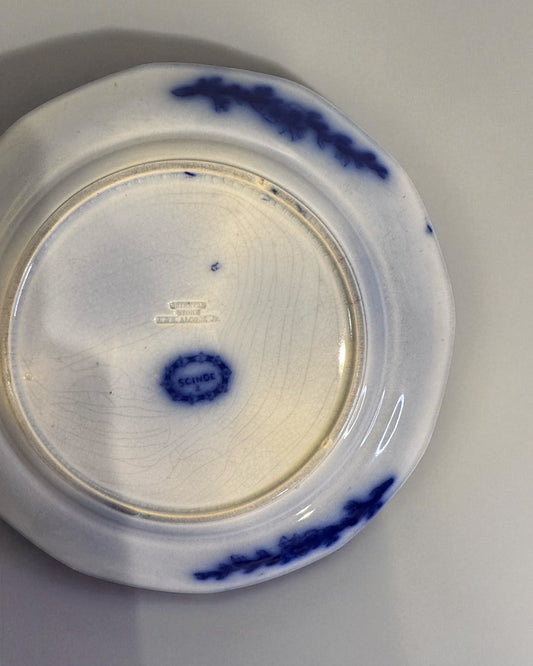 Scinde Oriental Stone J&G Alcock Flow Blue Dinner Plate 9"