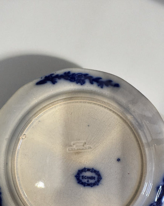 Scinde Oriental Stone J&G Alcock Flow Blue Dinner Plate 9 1/2"