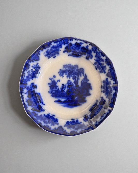 Scinde Oriental Stone J&G Alcock Flow Blue Dinner Plate 9 1/2"