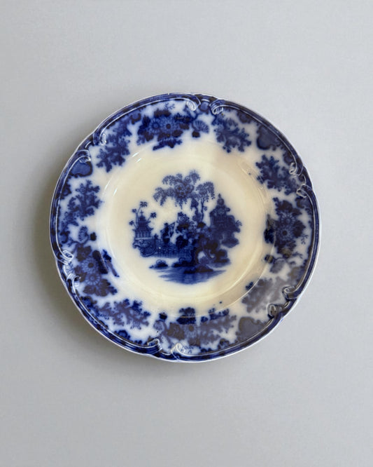 Scinde Oriental Stone J&G Alcock Flow Blue Dinner Plate 8 1/2"