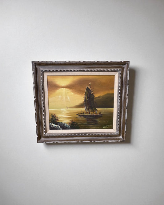 Vintage Original Seascape Oil Painting-Signed by Wilson