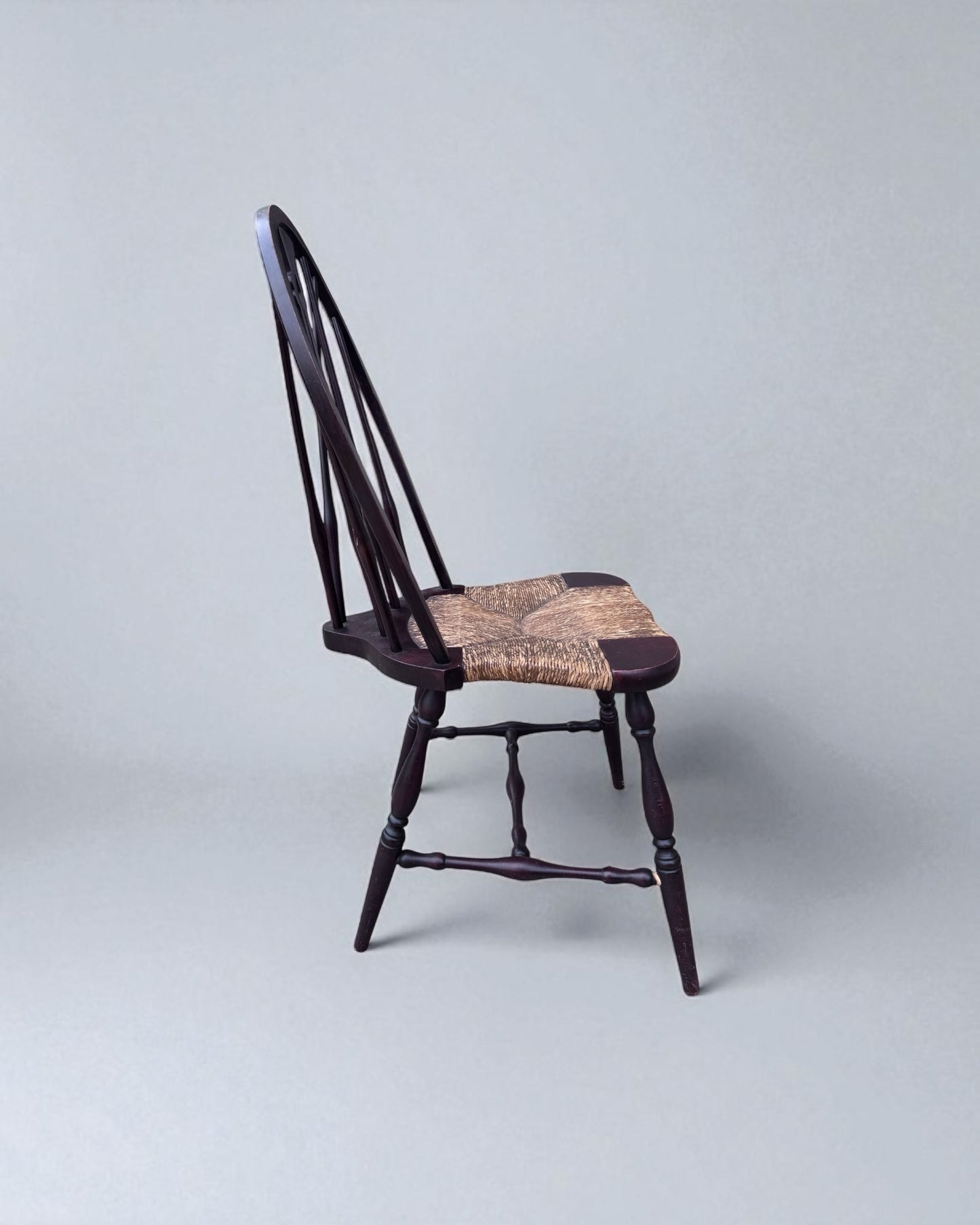 Vintage Bow-Back Chair with Rush Seat-Classic Accent Seating