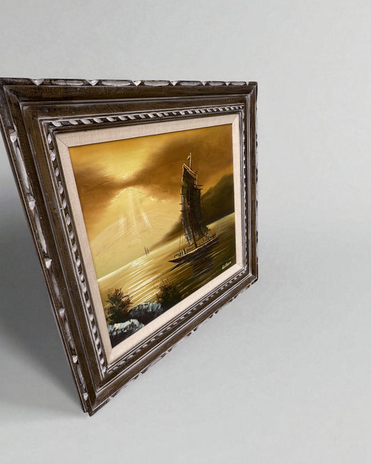 Vintage Original Seascape Oil Painting-Signed by Wilson