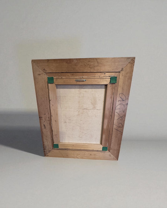 Vintage Framed Oil Painting – “Lady in Pink with Flowers” Signed by Manique