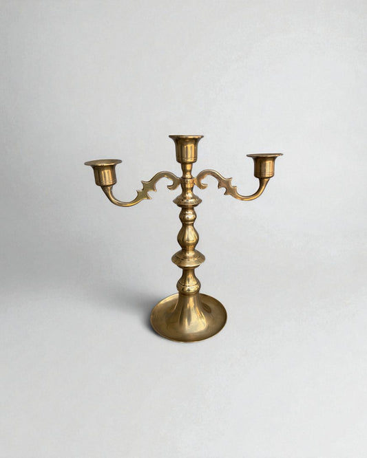 Brass Candlelabra Golden Art Deco Style Candlesticks