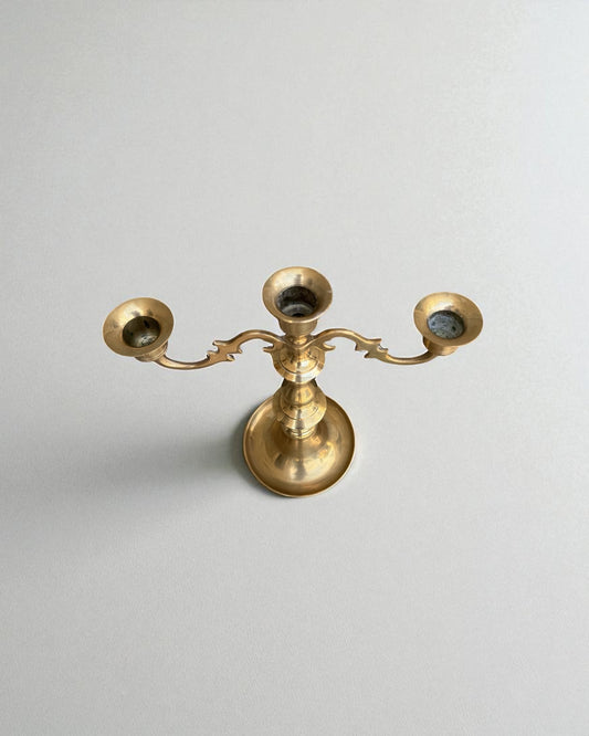 Brass Candlelabra Golden Art Deco Style Candlesticks