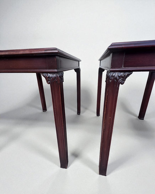 Pair of Leather Top Zangerie Chippendale Style Table