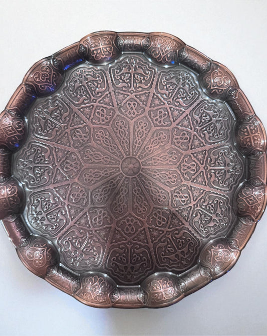 Ornate Turkish Coffee Cup Set with Tray (2 Cups)