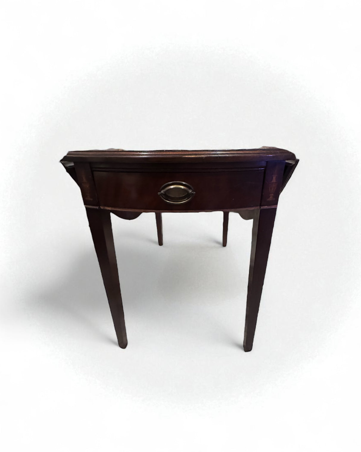 Pembroke Leather Top drop leaf table