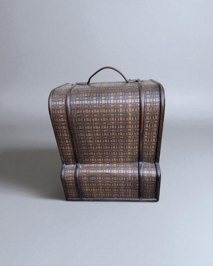 Vintage Wooden Wine Rack with Drawer