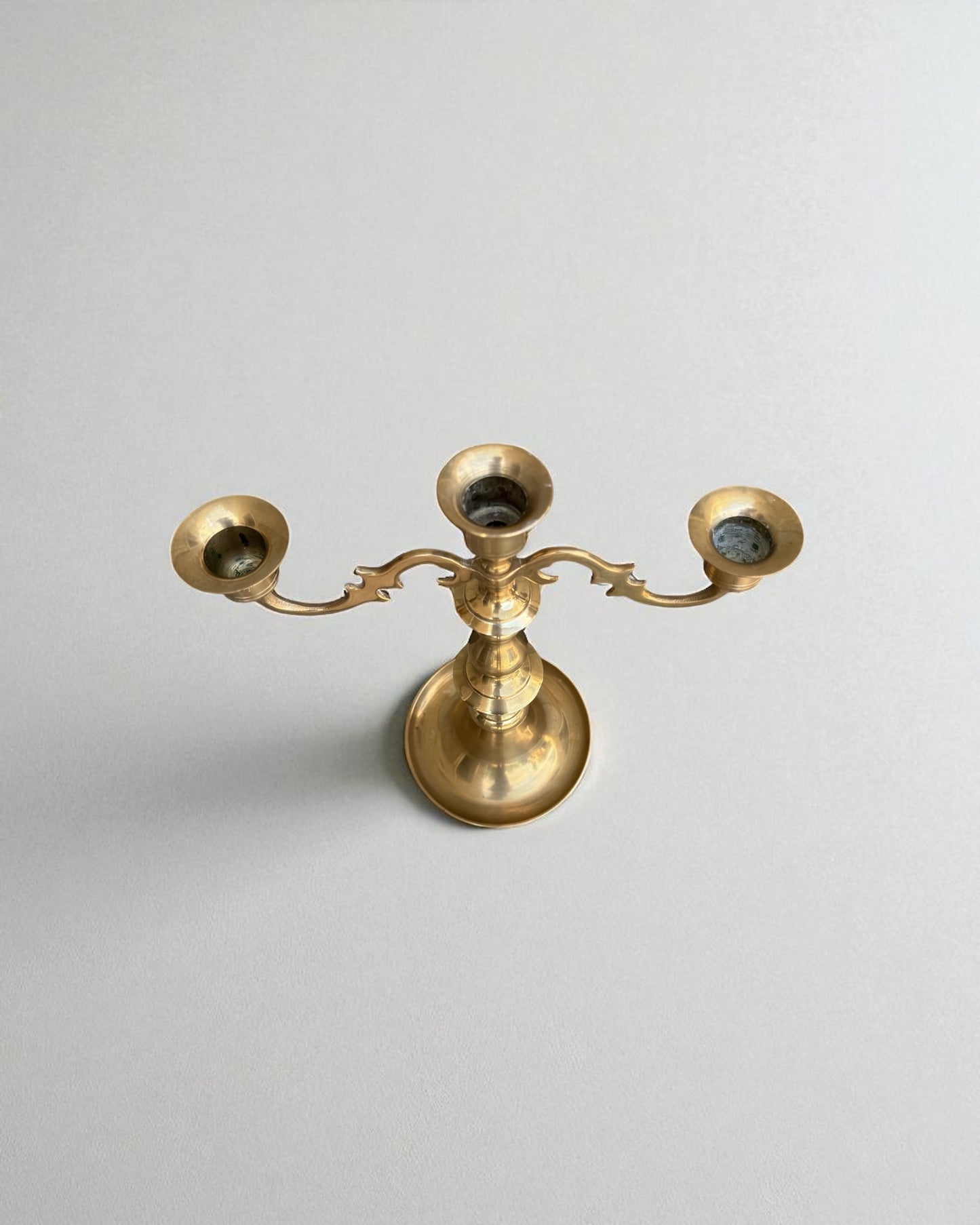 Brass Candlelabra Golden Art Deco Style Candlesticks