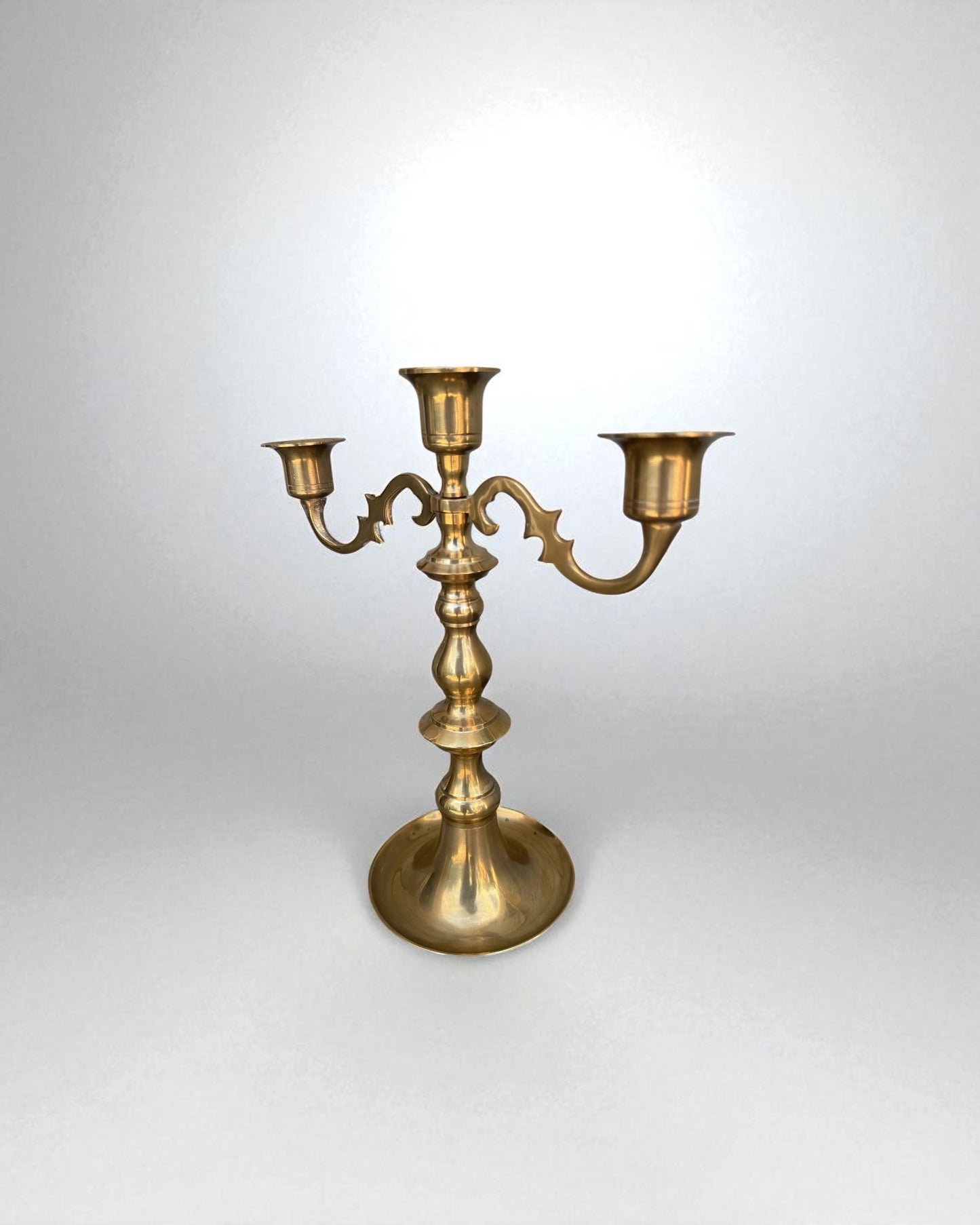 Brass Candlelabra Golden Art Deco Style Candlesticks