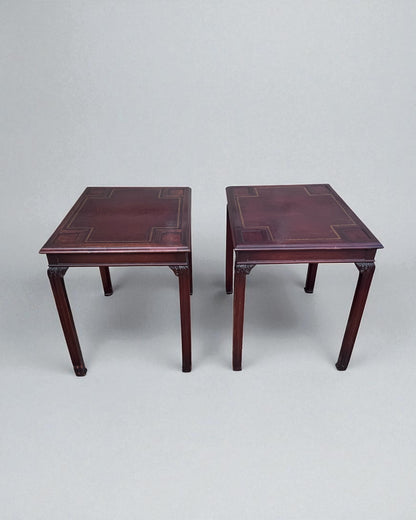 Pair of Leather Top Zangerie  Chippendale Style Table