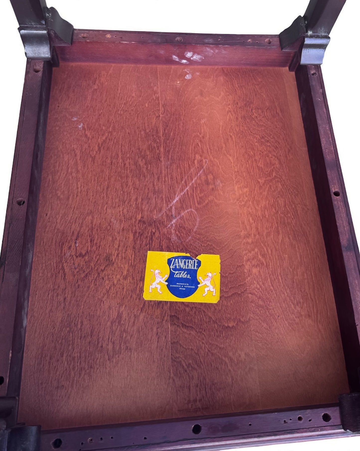 Pair of Leather Top Zangerie  Chippendale Style Table