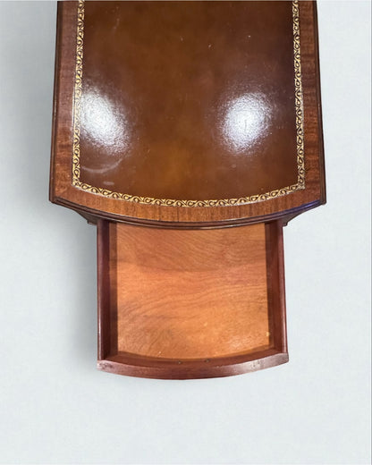 Pembroke Leather Top drop leaf table