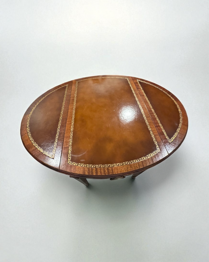 Pembroke Leather Top drop leaf table