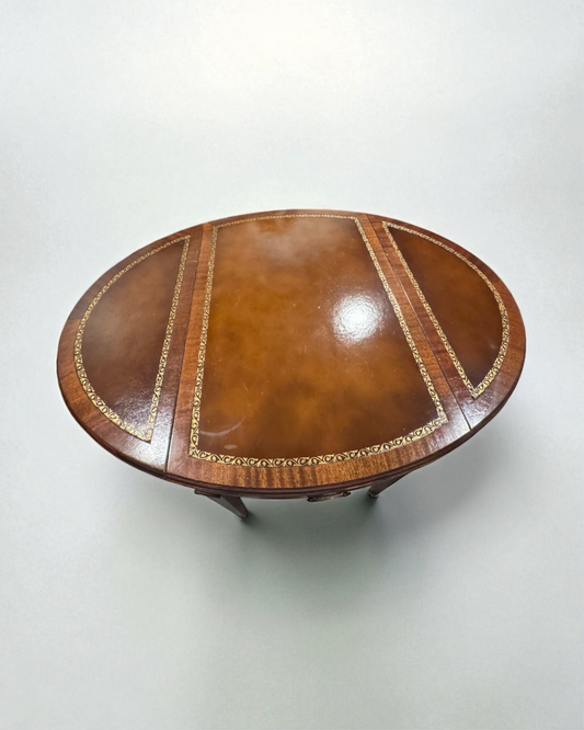 Pembroke Leather Top drop leaf table