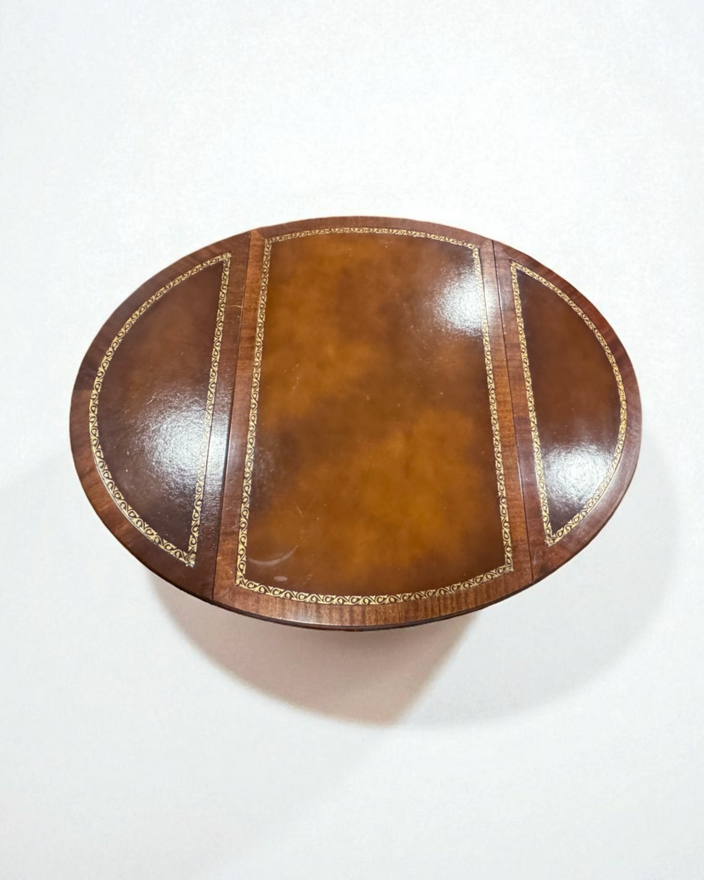 Pembroke Leather Top drop leaf table