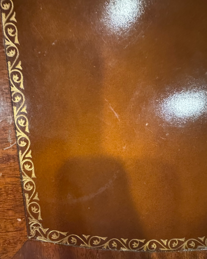 Pembroke Leather Top drop leaf table